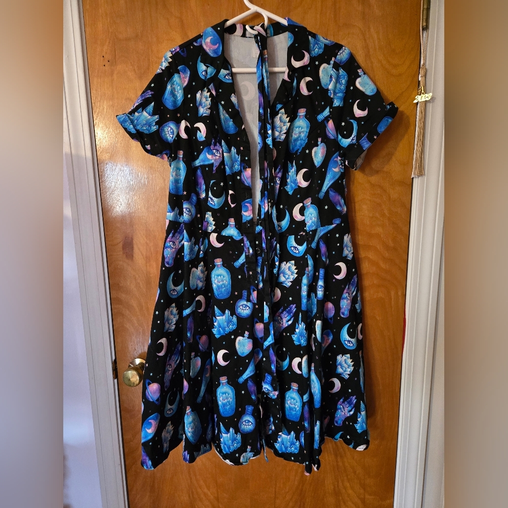 Eva Rose Black and Blue Witchy Women's Dress